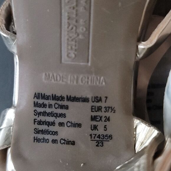 CHRISTIAN SIRIANO GOLD HIGH HEEL STILETTOS PUM SANDAL - Picture 15 of 15